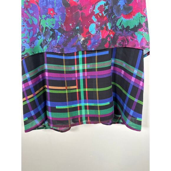 Robert Graham Womens Tank Top Size XS Flowy Tiered Floral Abstract - Picture 3 of 7